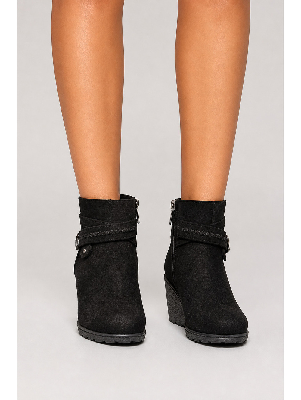 Cloudwalker Black Alana Wedge Ankle Boot